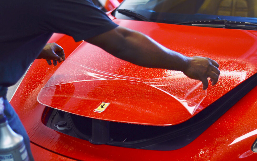 Clear Bra Being Put on Ferrari