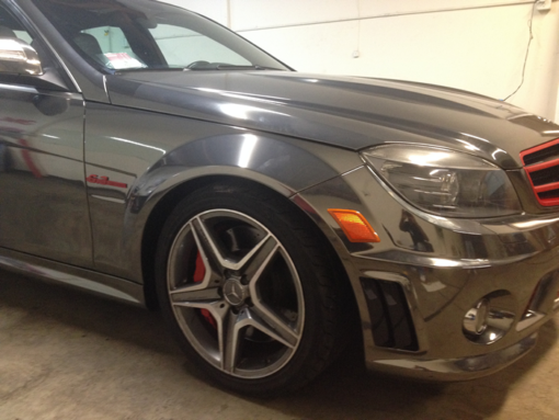 2009 C63 AMG Black Chrome Vinyl Wrap