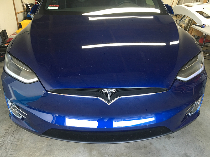 navy blue Tesla