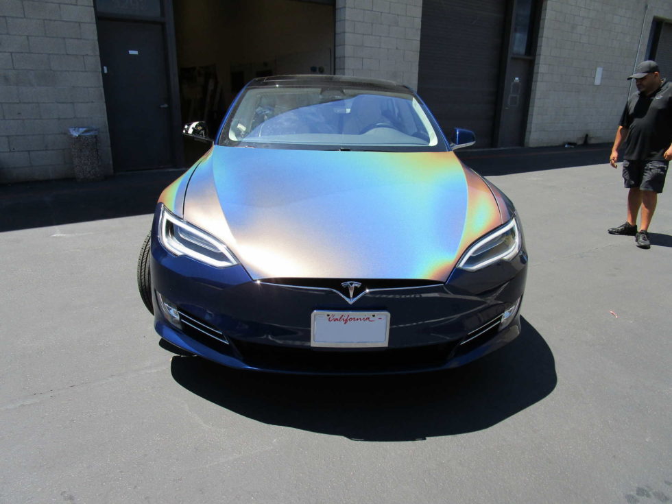Tesla Model S Rainbow Chrome Color Flip San Diego Vinyl
