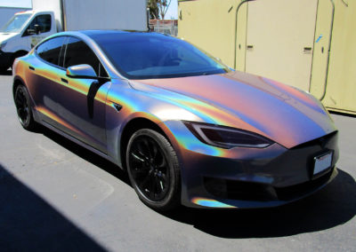 Tesla Model S Rainbow Chrome Color Flip