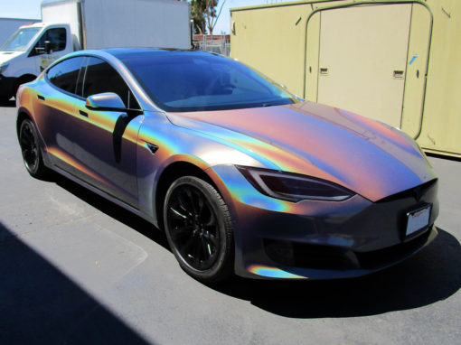 Tesla Model S Rainbow Chrome Color Flip