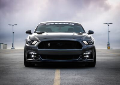 Grey Shelby Mustang front end finished with a protective ceramic coating