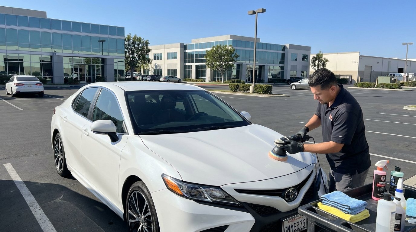 Ceramic coating application on a Toyota Camry in Kearny Mesa San Diego