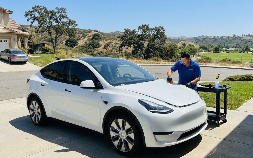 Paint protection film and window tinting for a Tesla in Rancho Penasquitos San Diego